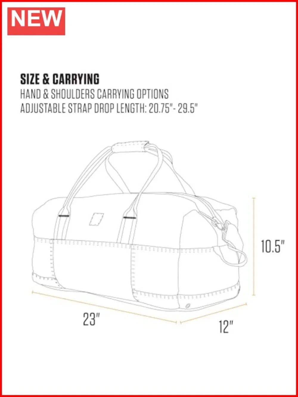 Heavy-Duty 55L Travel Duffel Bag with Duravax Base, Polyester